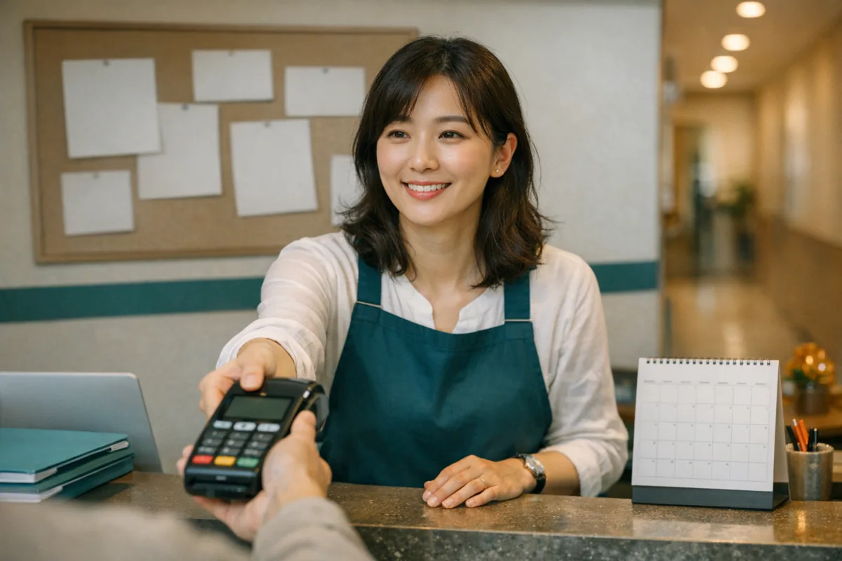 입시·교과학원 매장 결제·세팅 장면