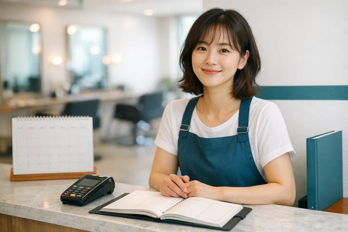피부 관리실 매장 결제·세팅 장면